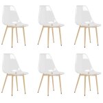 Chaises � manger - garosa - transparent - lot de 6 - pet - m�tal - design contemporain