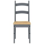 Chaises � manger - mothinessto - lot de 2 - bois massif de pin - gris - 40x46x99 cm