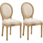 Homcom - ensemble de chaises de salle � manger - bois de caoutchouc - 49x56x96cm - cr�me