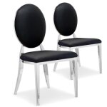 Chaises médaillon simili tatianna 90cm noir - paris prix - lot de 2 - design & elegant Chaises médaillon simili tatianna 90cm noir - paris prix - lot de 2 - design & elegant