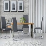 Idmarket lot de 4 chaises mia grises pour salle � manger