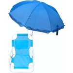 Chaise de plage pliante - zgeer - bleu - avec parasol - adapt� aux enfants - acier alli�