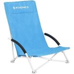 Chaise de plage pliante songmics - dossier haut - l�g�re - charge 150 kg - bleu
