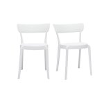 Miliboo - chaises design blanches empilables int�rieur - ext�rieur (lot de 2) rios
