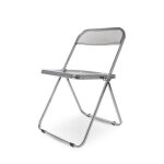 Chaise pliable en plexiglass couleur inox et gris fum� smoke