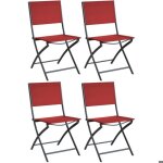 Chaise pliante en acier et toile dream (lot de 4) graphite rouge