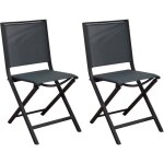 Chaise pliante en aluminium ida (lot de 2) toile chine gris bleu