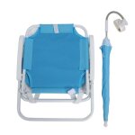 Chaise pliante enfant - salutuya - modle avec parasol - bleu - idale pour camping et plage - 50kg max ...
