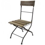 Chaise pliante fauteuil intérieur extérieur en bois et fer 42x52x91cm Chaise pliante fauteuil intérieur extérieur en bois et fer 42x52x91cm