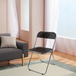 Chaise pliante - homewell - convient au salon - chambre - bureau et salle � manger - noir