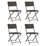 Vidaxl chaises pliables de jardin 4 pcs pehd et acier