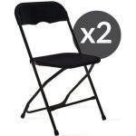 Chaises pliantes noires - lot de 2 chaises pliables