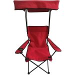 Chaise pliante avec pare soleil - terre jardin - sunrise rouge - pour camping plage et pche
