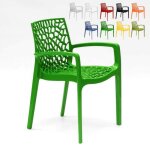 Chaise en polypropyl�ne accoudoirs jardin caf� grand soleil gruvyer arm couleur: vert