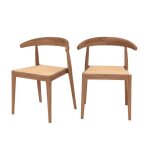 Lot de 2 chaises en bois de teck et cannage en rotin - alia - rendez - vous dco