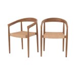 Lot de 2 chaises en bois de teck et corde synth�tique - bali - rendez - vous d�co