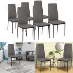 Idmarket lot de 6 chaises romane grises pour salle � manger