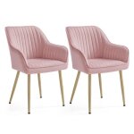 Chaise salle à manger lot de 2 chaise de cuisine fauteuil en velours rembourrée avec accoudoirs rose ... Chaise salle à manger lot de 2 chaise de cuisine fauteuil en velours rembourrée avec accoudoirs rose ...