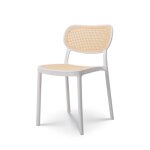 Chaise de salle  manger blanche style vintage