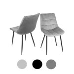 Chaise de salle � manger cifunzero en velours style dossier � 9 compartiments lot de 2 grises claires ...