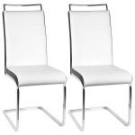 Chaises de salle  manger contemporain ohmg - lot de 2 - simili blanc et noir - capacit de charge 150 ...