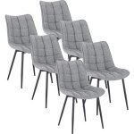 Chaise de salle  manger design moderne en similicuir - woltu - gris bh207gr - 6