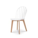 Chaise de salle  manger emy blanche avec pieds en bois