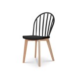 Chaise de salle � manger emy noire avec pieds en bois