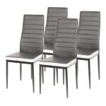 Chaises de salle à manger grises contemporaines - ohmg - lot de 4 - confortables et design Chaises de salle à manger grises contemporaines - ohmg - lot de 4 - confortables et design