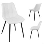 Chaises de salle � manger - jeobest - lot de 2 - cuir pu - pieds en m�tal - 120 kg