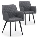 Lot de 2 chaises clark simili gris Lot de 2 chaises clark simili gris