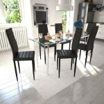 Chaise de salle  manger - ovonni - lot de 6 - simili - noir