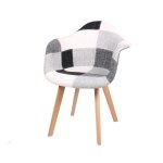 Chaises de salle � manger patchwork - urban living - set de 2 - gris - design contemporain