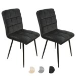 Mengda lot de 2 chaises de salle � manger rembourr�es avec pieds solides en m�tal noir (velours noir) ...