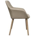 Chaises de salle  manger - salutuya - bd0251 - tissu beige - bois de chne massif - lot de 2