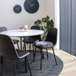 Chaise salle � manger - selsey - iger - similicuir noir - lot de 2 - style scandinave