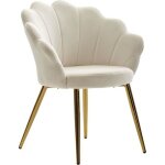 Wohnling chaise de salle  manger tulipe velours blanc chaise de cuisine rembourre chaise coquille