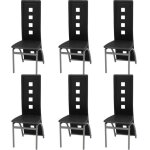 Chaises de salle  manger - vidaxl - lot de 6 - noir similicuir