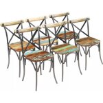Chaises de salle  manger - vidaxl - bois de rcupration massif - lot de 6 - style vintage