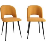 Chaises salle à manger - vivolilv - lot de 2 - l 51cm x p 45cm x h 85cm - orange Chaises salle à manger - vivolilv - lot de 2 - l 51cm x p 45cm x h 85cm - orange