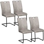Homcom - lot de 4 chaises de salle � manger - tissu en microfibre (100 % polyester) - 43x58. 5x99. 5cm ...