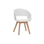 Miliboo - chaise scandinave blanche et bois clair massif prisma