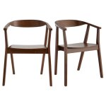 Miliboo - chaises scandinaves en bois fonc� (lot de 2) bahia