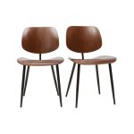 Miliboo - chaises en bois fonc� noyer et m�tal noir (lot de 2) tobias