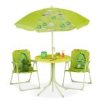 Relaxdays salon de jardin enfant table chaises parasol pour un petit fan de monstres pour plage ou camping ...