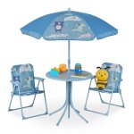 Relaxdays salon de jardin pour lenfant table chaises parasol design animalier pour la plage ou le camping ...