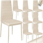 Chaise - tectake - lot de 8 chaises avec strass thomas rembourr� avec rev�tement en cuir synth�tique ...