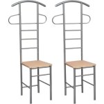 Chaise valet de nuit bois et métal design unique (lot de 2) Chaise valet de nuit bois et métal design unique (lot de 2)