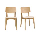 Miliboo - chaises vintage en bois clair chêne (lot de 2) avea Miliboo - chaises vintage en bois clair chêne (lot de 2) avea