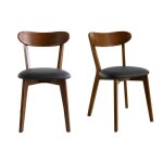 Miliboo - chaises vintage en bois foncé et noir (lot de 2) dove Miliboo - chaises vintage en bois foncé et noir (lot de 2) dove